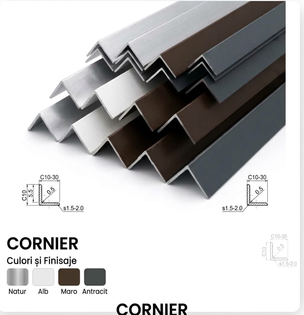 Cornier Aluminiu (Profil L)