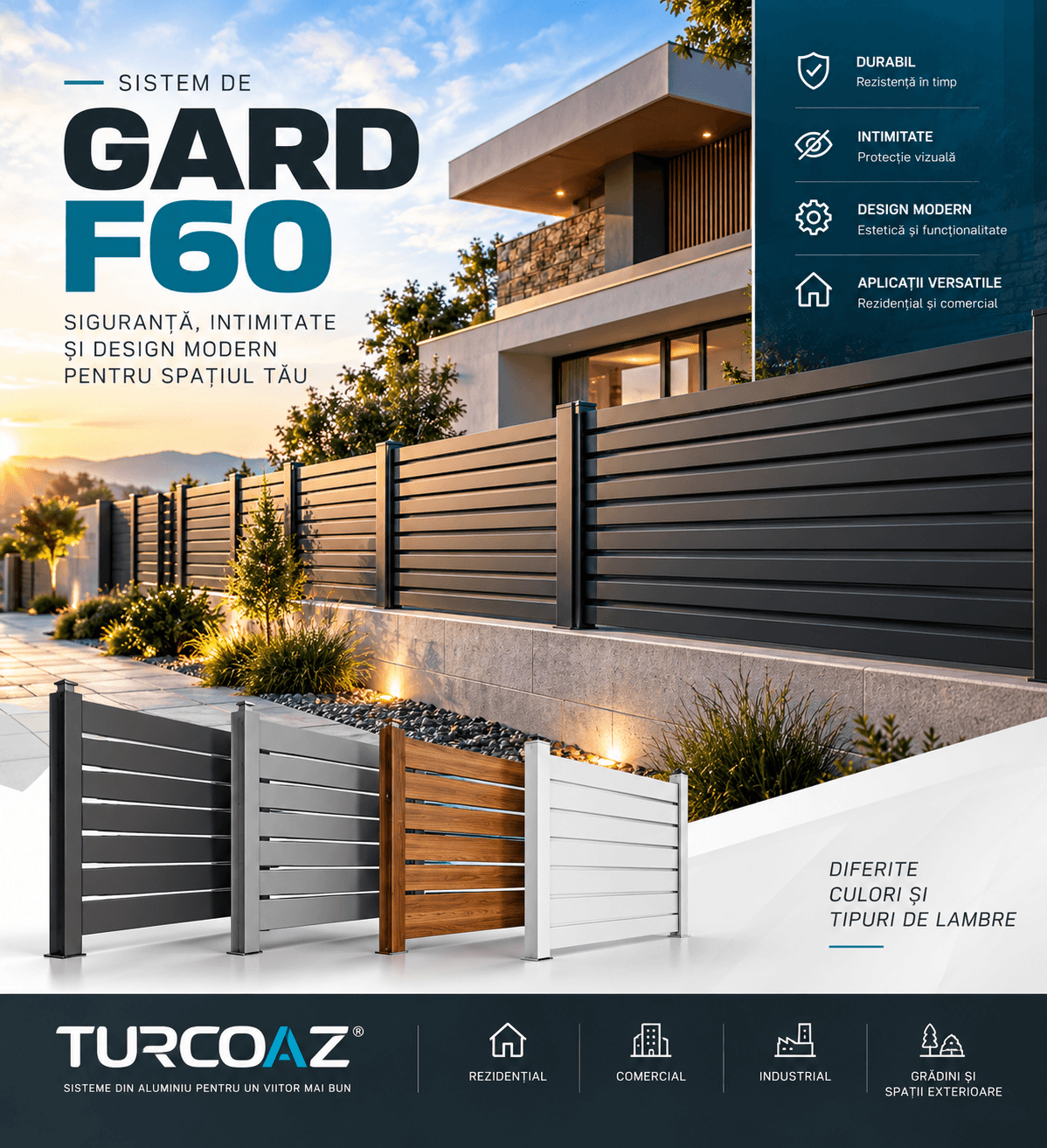 Sistem de Gard F60 – Profile din Aluminiu 1